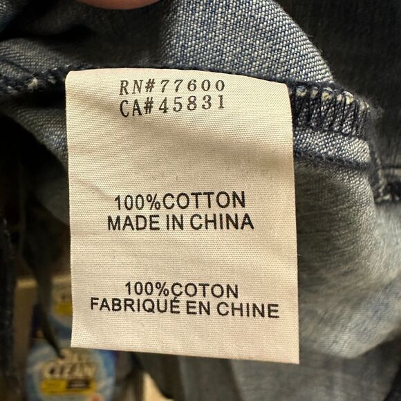 Sandrine Rose L'Artiste Embroidered Button Up Tunic Shirt Blue Women Large NWT - Picture 10 of 11